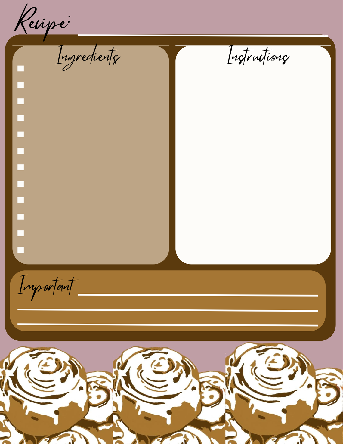 Recipe Card with Store Checklist