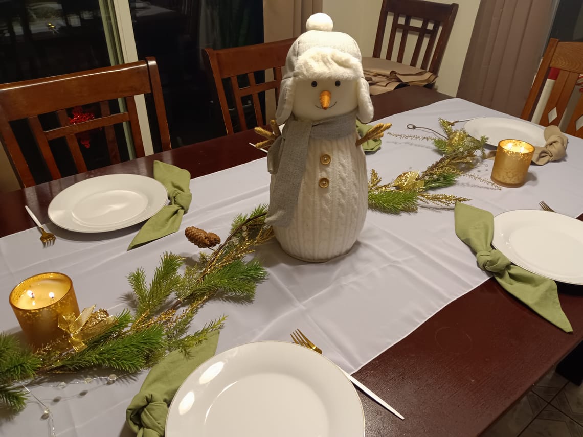 Simple Snowman Table Setting