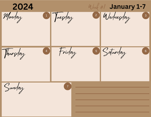 Free January 2024 Planner with Monthly, Weekly, and Daily pages