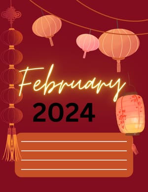 February 2024 Planner Made with Canva Stickers