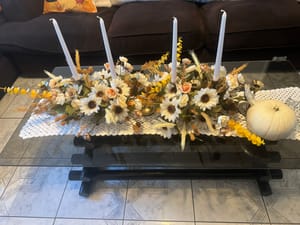 Quick and easy candelabra flower arrangement