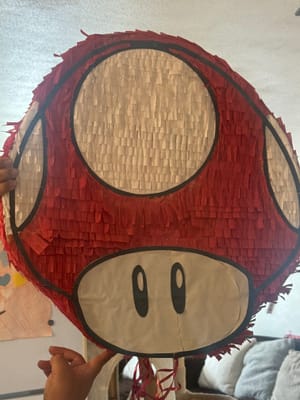 3 foot Mario mushroom piñata using cricut